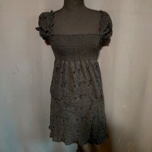 Vintage Y2K Juicy Couture Black Floral Knit Dress Size 0/XS